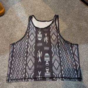teeki Black and White Aztec Sports Bra